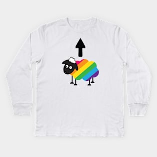 Gay Lesbian LGBT Rainbow Pride Sheep Of The Family Kids Long Sleeve T-Shirt